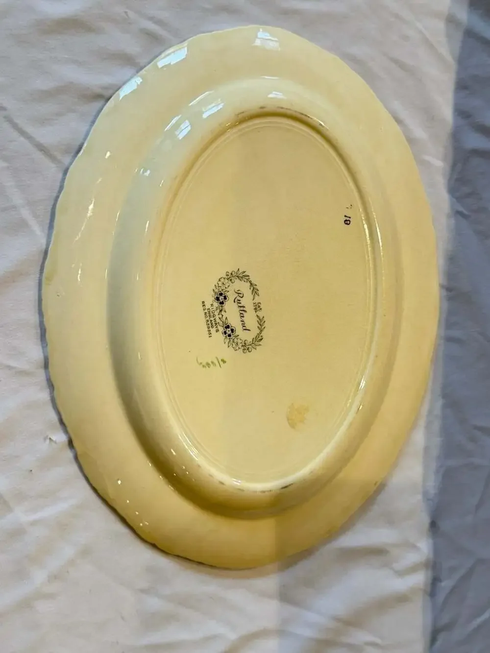 Vintage Ridgways Rutland England Oval Serving Platter Floral Pattern